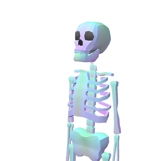 Skeleton image fading into background